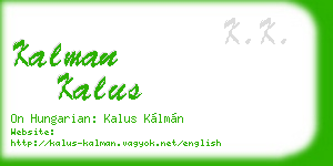 kalman kalus business card